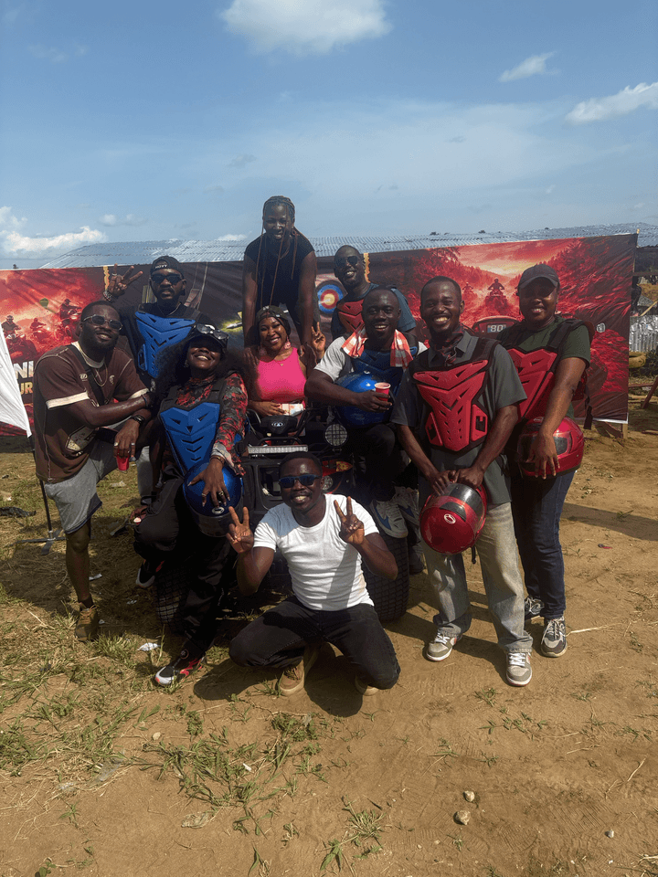 Group of riders posing at GRIT Quad Biking Arena